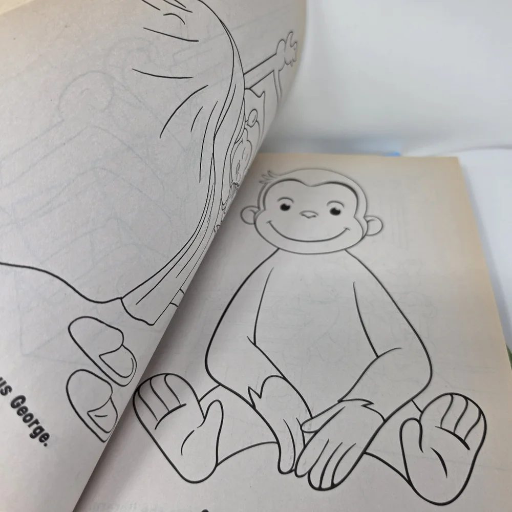 Coloring Books Curious George Care Bears Lot of 3